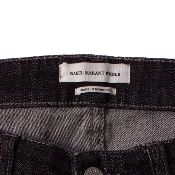 ISABEL MARANT ETOILE black gray cotton blend patch work skinny fit jeans - Picture 5 of 7